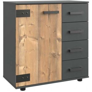Deladeco Commode adulte style industriel 81 cm marron/graphite Nashville Marron Marron - Publicité Deladeco Commode adulte style industriel 81 cm marron/graphite Nashville Marron Marron - Publicité