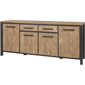 Vivabita Buffet/bahut industriel 4 portes/2 tiroirs coloris teck Toledo Teck Bahut 207 cm Teck Bahut 207 cm - Publicité Vivabita Buffet/bahut industriel 4 portes/2 tiroirs coloris teck Toledo Teck Bahut 207 cm Teck Bahut 207 cm - Publicité