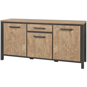 Vivabita Buffet/bahut industriel 3 portes/1 tiroir coloris teck Toledo Teck Bahut 158 cm Teck Bahut 158 cm - Publicité Vivabita Buffet/bahut industriel 3 portes/1 tiroir coloris teck Toledo Teck Bahut 158 cm Teck Bahut 158 cm - Publicité