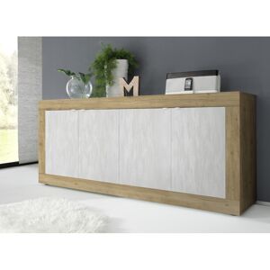 Balias Home Buffet/bahut moderne 207 cm chêne cadiz/blanc structuré Agathe - Publicité Balias Home Buffet/bahut moderne 207 cm chêne cadiz/blanc structuré Agathe - Publicité