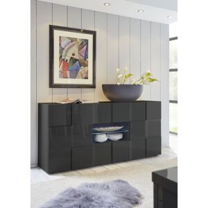Balias Home Buffet/bahut moderne 181 cm avec éclairage laqué gris brillant Milenor Gris laqué brillant Gris laqué brillant - Publicité Balias Home Buffet/bahut moderne 181 cm avec éclairage laqué gris brillant Milenor Gris laqué brillant Gris laqué brillant - Publicité