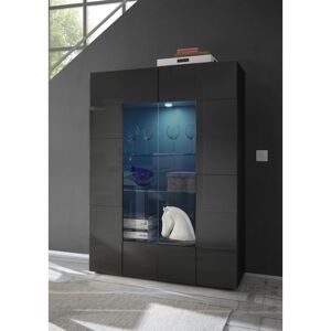 Balias Home Vitrine moderne laquée gris brillant Milenor Gris laqué brillant Gris laqué brillant - Publicité Balias Home Vitrine moderne laquée gris brillant Milenor Gris laqué brillant Gris laqué brillant - Publicité