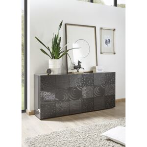 Balias Home Buffet/bahut moderne 3 portes laqué gris brillant Orlane Gris laqué brillant Gris laqué brillant - Publicité Balias Home Buffet/bahut moderne 3 portes laqué gris brillant Orlane Gris laqué brillant Gris laqué brillant - Publicité