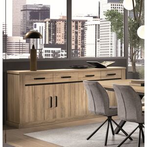 Deladeco Buffet/bahut contemporain 235 cm chêne clair Tiana Chêne clair Chêne clair - Publicité Deladeco Buffet/bahut contemporain 235 cm chêne clair Tiana Chêne clair Chêne clair - Publicité