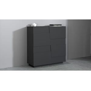 Deladeco Buffet haut moderne 120 cm anthracite mat Pedro Anthracite mat Anthracite mat - Publicité Deladeco Buffet haut moderne 120 cm anthracite mat Pedro Anthracite mat Anthracite mat - Publicité