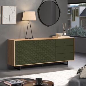 Deladeco Buffet/bahut moderne 183 cm chêne artisan/vert Santana Chêne artisan/vert Chêne artisan/vert - Publicité Deladeco Buffet/bahut moderne 183 cm chêne artisan/vert Santana Chêne artisan/vert Chêne artisan/vert - Publicité