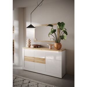 Balias Home Buffet/bahut contemporain 156 cm blanc laqué brillant Isia Blanc laqué brillant/chêne Blanc laqué brillant/chêne - Publicité Balias Home Buffet/bahut contemporain 156 cm blanc laqué brillant Isia Blanc laqué brillant/chêne Blanc laqué brillant/chêne - Publicité