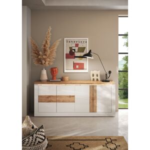 Balias Home Buffet/bahut contemporain 210 cm blanc laqué brillant Isia Blanc laqué brillant/chêne Blanc laqué brillant/chêne - Publicité Balias Home Buffet/bahut contemporain 210 cm blanc laqué brillant Isia Blanc laqué brillant/chêne Blanc laqué brillant/chêne - Publicité