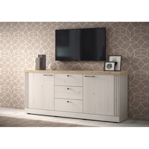 Balias Home Buffet/bahut contemporain 211 cm chêne blanc Elbeth Chêne blanc Chêne blanc - Publicité Balias Home Buffet/bahut contemporain 211 cm chêne blanc Elbeth Chêne blanc Chêne blanc - Publicité