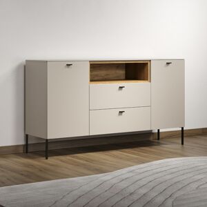 Deladeco Buffet/bahut moderne 154 cm cachemire/chêne Paulo Cachemire/chêne Cachemire/chêne - Publicité Deladeco Buffet/bahut moderne 154 cm cachemire/chêne Paulo Cachemire/chêne Cachemire/chêne - Publicité