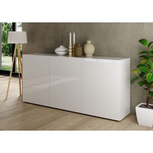 Vivabita Buffet/bahut moderne 3 portes laqué blanc brillant Janeiro Blanc laqué brillant Blanc laqué brillant - Publicité Vivabita Buffet/bahut moderne 3 portes laqué blanc brillant Janeiro Blanc laqué brillant Blanc laqué brillant - Publicité