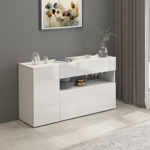 Deladeco Buffet/bahut moderne 140 cm blanc brillant Enaya Blanc brillant Blanc brillant - Publicité Deladeco Buffet/bahut moderne 140 cm blanc brillant Enaya Blanc brillant Blanc brillant - Publicité