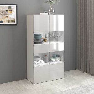 Deladeco Vitrine moderne 80 cm blanc brillant Keops Blanc brillant Blanc brillant - Publicité Deladeco Vitrine moderne 80 cm blanc brillant Keops Blanc brillant Blanc brillant - Publicité