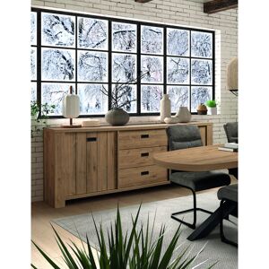 Deladeco Buffet/bahut contemporain 230 cm chêne castle Verneuil Chêne castle Chêne castle - Publicité Deladeco Buffet/bahut contemporain 230 cm chêne castle Verneuil Chêne castle Chêne castle - Publicité