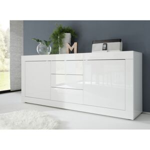 Balias Home Buffet/bahut moderne 210 cm laqué blanc brillant Agathe Blanc laqué brillant Blanc laqué brillant - Publicité Balias Home Buffet/bahut moderne 210 cm laqué blanc brillant Agathe Blanc laqué brillant Blanc laqué brillant - Publicité