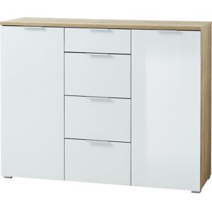 Vivabita Buffet/bahut moderne 134 cm blanc/chêne Omaha Blanc Blanc - Publicité Vivabita Buffet/bahut moderne 134 cm blanc/chêne Omaha Blanc Blanc - Publicité