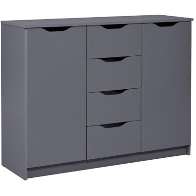Deladeco Meuble de rangement contemporain 122 cm gris graphite Octavia Gris graphite Gris graphite - Publicité Deladeco Meuble de rangement contemporain 122 cm gris graphite Octavia Gris graphite Gris graphite - Publicité