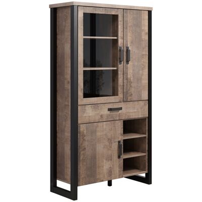 Deladeco Vaisselier/argentier style industriel 106 cm chêne foncé Clémentine Chêne foncé Chêne foncé - Publicité Deladeco Vaisselier/argentier style industriel 106 cm chêne foncé Clémentine Chêne foncé Chêne foncé - Publicité