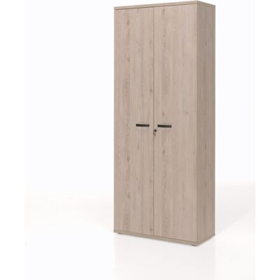 Deladeco Armoire haute de bureau contemporaine 90 cm chêne clair Othello Chêne clair Chêne clair - Publicité Deladeco Armoire haute de bureau contemporaine 90 cm chêne clair Othello Chêne clair Chêne clair - Publicité