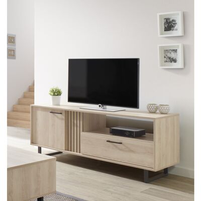 Deladeco Meuble TV moderne 164 cm chêne sable Madera Chêne sable Chêne sable - Publicité Deladeco Meuble TV moderne 164 cm chêne sable Madera Chêne sable Chêne sable - Publicité