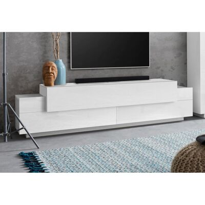 Deladeco Meuble TV moderne 200 cm blanc laqué brillant Corso Blanc/blanc laqué brillant Blanc/blanc laqué brillant - Publicité Deladeco Meuble TV moderne 200 cm blanc laqué brillant Corso Blanc/blanc laqué brillant Blanc/blanc laqué brillant - Publicité