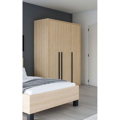 Deladeco Armoire enfant contemporaine 151 cm chêne sable Juliana Chêne sable Chêne sable - Publicité Deladeco Armoire enfant contemporaine 151 cm chêne sable Juliana Chêne sable Chêne sable - Publicité