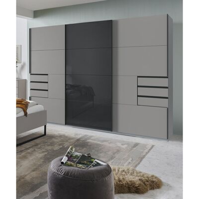 Deladeco Armoire moderne 3 portes coulissantes gris sahara/graphite Matilda Gris sahara/graphite Gris sahara/graphite - Publicité Deladeco Armoire moderne 3 portes coulissantes gris sahara/graphite Matilda Gris sahara/graphite Gris sahara/graphite - Publicité