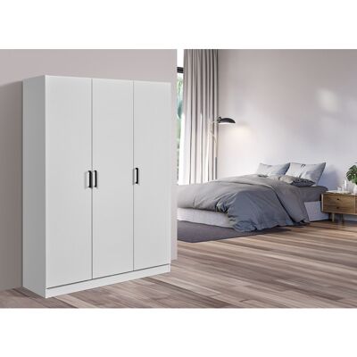 Deladeco Armoire contemporaine 120 cm blanche Willy Blanc Blanc - Publicité Deladeco Armoire contemporaine 120 cm blanche Willy Blanc Blanc - Publicité