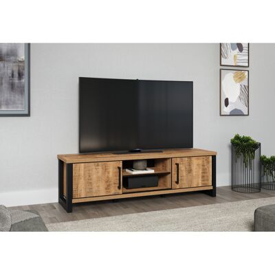 Deladeco Meuble TV contemporain 166 cm chêne mango Enabelle Chêne mango Chêne mango - Publicité Deladeco Meuble TV contemporain 166 cm chêne mango Enabelle Chêne mango Chêne mango - Publicité