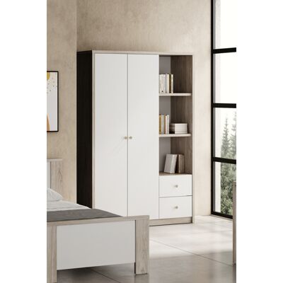 Deladeco Armoire enfant contemporaine 135 cm chêne ivoire/blanc Enora Chêne ivoire/blanc Chêne ivoire/blanc - Publicité Deladeco Armoire enfant contemporaine 135 cm chêne ivoire/blanc Enora Chêne ivoire/blanc Chêne ivoire/blanc - Publicité