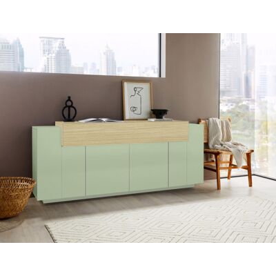 Deladeco Buffet/bahut moderne 200 cm vert sauge/chêne Corso Vert sauge/chêne Vert sauge/chêne - Publicité Deladeco Buffet/bahut moderne 200 cm vert sauge/chêne Corso Vert sauge/chêne Vert sauge/chêne - Publicité