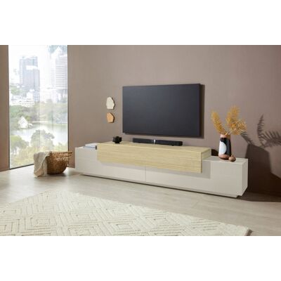 Deladeco Meuble TV moderne 240 cm cachemire/chêne Corso Cachemire/chêne Cachemire/chêne - Publicité Deladeco Meuble TV moderne 240 cm cachemire/chêne Corso Cachemire/chêne Cachemire/chêne - Publicité