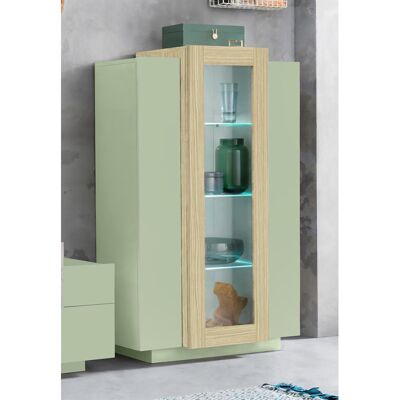 Deladeco Vitrine moderne vert sauge/chêne Corso Vert sauge/chêne Vert sauge/chêne - Publicité Deladeco Vitrine moderne vert sauge/chêne Corso Vert sauge/chêne Vert sauge/chêne - Publicité