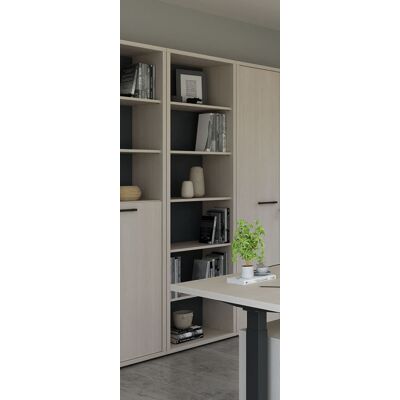 Deladeco Etagère de bureau H 216 cm contemporaine chêne clair Lexos Chêne clair Chêne clair - Publicité Deladeco Etagère de bureau H 216 cm contemporaine chêne clair Lexos Chêne clair Chêne clair - Publicité