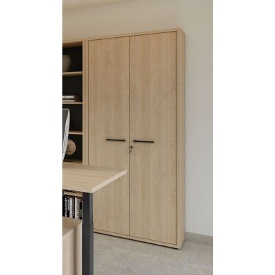 Deladeco Armoire haute de bureau contemporaine chêne sable Lexos Chêne sable Chêne sable - Publicité Deladeco Armoire haute de bureau contemporaine chêne sable Lexos Chêne sable Chêne sable - Publicité