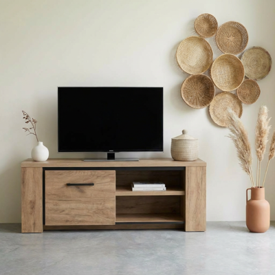 Deladeco Meuble TV contemporain 145 cm chêne français Barbara Chêne français Chêne français - Publicité Deladeco Meuble TV contemporain 145 cm chêne français Barbara Chêne français Chêne français - Publicité