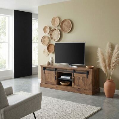 Deladeco Meuble TV industriel coloris acacia/noir Eliot Acacia/noir Acacia/noir - Publicité Deladeco Meuble TV industriel coloris acacia/noir Eliot Acacia/noir Acacia/noir - Publicité