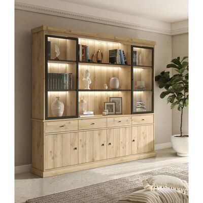 Deladeco Bibliothèque contemporaine 240 cm chêne clair Valeria Chêne clair Chêne clair - Publicité Deladeco Bibliothèque contemporaine 240 cm chêne clair Valeria Chêne clair Chêne clair - Publicité