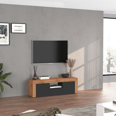 Deladeco Meuble TV contemporain 155 cm anthracite mat/chêne wotan Neros Anthracite mat/chêne wotan Anthracite mat/chêne wotan - Publicité Deladeco Meuble TV contemporain 155 cm anthracite mat/chêne wotan Neros Anthracite mat/chêne wotan Anthracite mat/chêne wotan - Publicité
