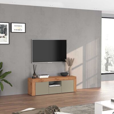 Deladeco Meuble TV contemporain 155 cm taupe/chêne wotan Neros Taupe/chêne wotan Taupe/chêne wotan - Publicité Deladeco Meuble TV contemporain 155 cm taupe/chêne wotan Neros Taupe/chêne wotan Taupe/chêne wotan - Publicité