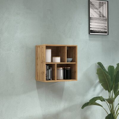 Deladeco Etagère murale contemporaine 4 cases chêne wotan Neros Chêne wotan Chêne wotan - Publicité Deladeco Etagère murale contemporaine 4 cases chêne wotan Neros Chêne wotan Chêne wotan - Publicité