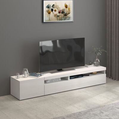 Deladeco Meuble TV moderne 200 cm blanc brillant Enaya Blanc brillant Blanc brillant - Publicité Deladeco Meuble TV moderne 200 cm blanc brillant Enaya Blanc brillant Blanc brillant - Publicité