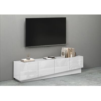 Deladeco Meuble TV moderne 180 cm blanc brillant Valencia Blanc brillant Blanc brillant - Publicité Deladeco Meuble TV moderne 180 cm blanc brillant Valencia Blanc brillant Blanc brillant - Publicité