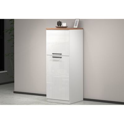 Deladeco Armoire de cuisine moderne blanc/chêne wotan Solena Blanc brillant/chêne wotan Blanc brillant/chêne wotan - Publicité Deladeco Armoire de cuisine moderne blanc/chêne wotan Solena Blanc brillant/chêne wotan Blanc brillant/chêne wotan - Publicité