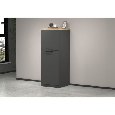 Deladeco Armoire de cuisine moderne anthracite mat/chêne wotan Solena Anthracite mat/chêne Anthracite mat/chêne - Publicité Deladeco Armoire de cuisine moderne anthracite mat/chêne wotan Solena Anthracite mat/chêne Anthracite mat/chêne - Publicité