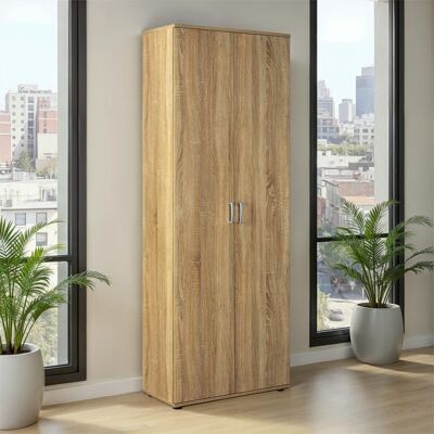Deladeco Armoire de rangement contemporaine chêne sonoma Grace Chêne sonoma Chêne sonoma - Publicité Deladeco Armoire de rangement contemporaine chêne sonoma Grace Chêne sonoma Chêne sonoma - Publicité