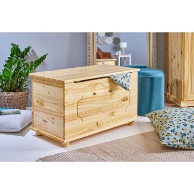 Deladeco Coffre à jouets style nature en pin massif Ameline Naturel Naturel - Publicité Deladeco Coffre à jouets style nature en pin massif Ameline Naturel Naturel - Publicité
