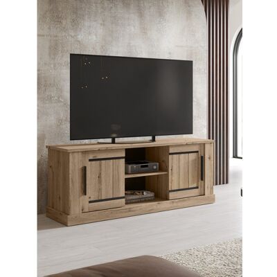 Deladeco Meuble TV style campagne 145 cm chêne copper Curby Chêne copper Chêne copper - Publicité Deladeco Meuble TV style campagne 145 cm chêne copper Curby Chêne copper Chêne copper - Publicité