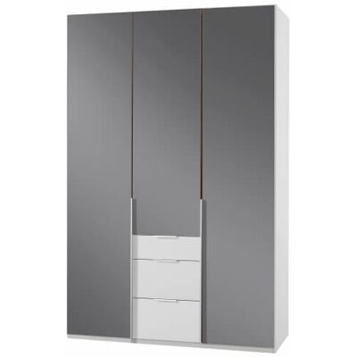 Deladeco Armoire design 3 portes/3 tiroirs blanc alpin/verre gris Tony Blanc alpin/verre gris Blanc alpin/verre gris - Publicité Deladeco Armoire design 3 portes/3 tiroirs blanc alpin/verre gris Tony Blanc alpin/verre gris Blanc alpin/verre gris - Publicité