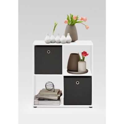 Deladeco Etagère contemporaine carrée Elba Blanc Blanc - Publicité Deladeco Etagère contemporaine carrée Elba Blanc Blanc - Publicité